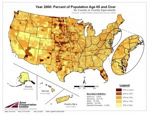 Percent of Population Age 65 and Over, 2000 Census