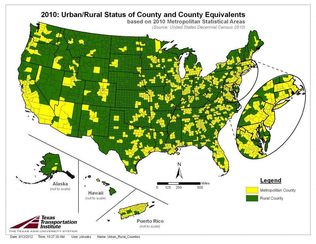 Urban/Rural Status of Counties in 2010